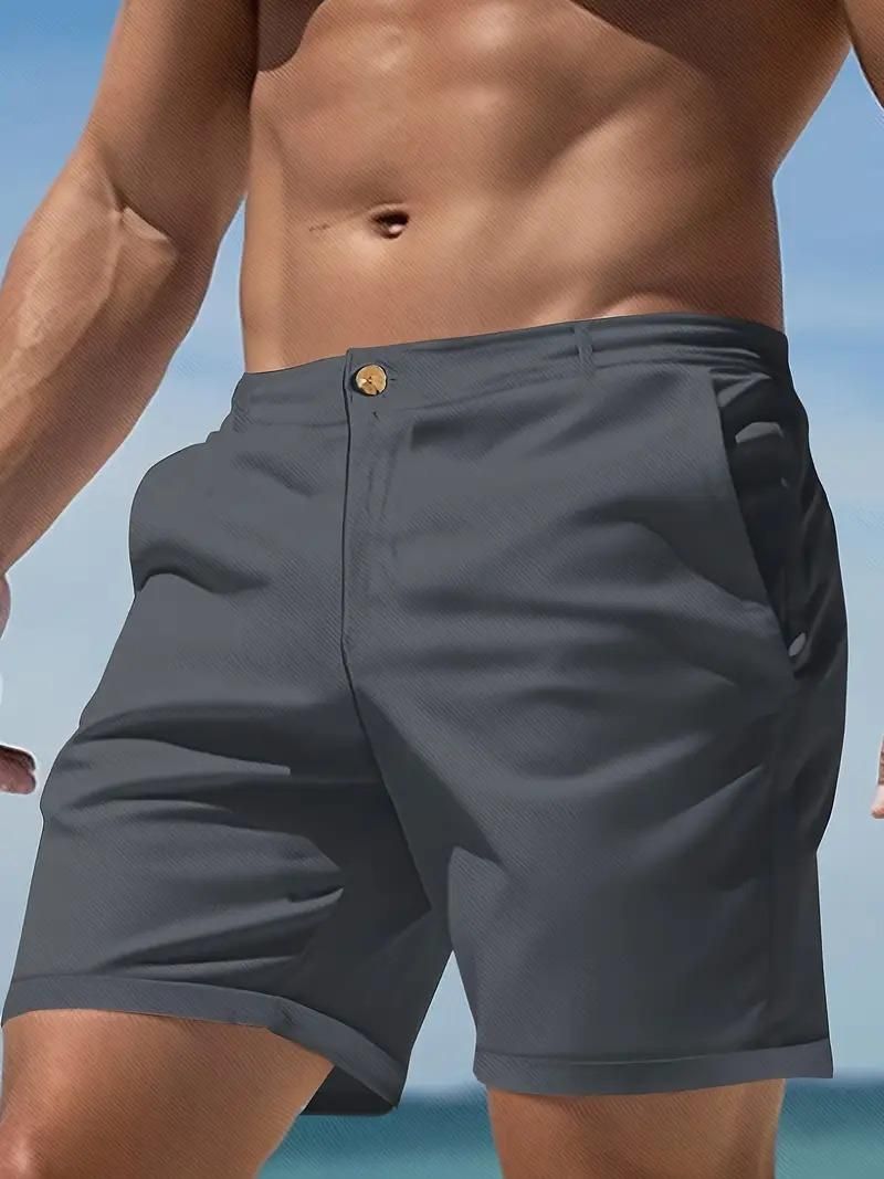 Men's Sleek Solid Casual Shorts