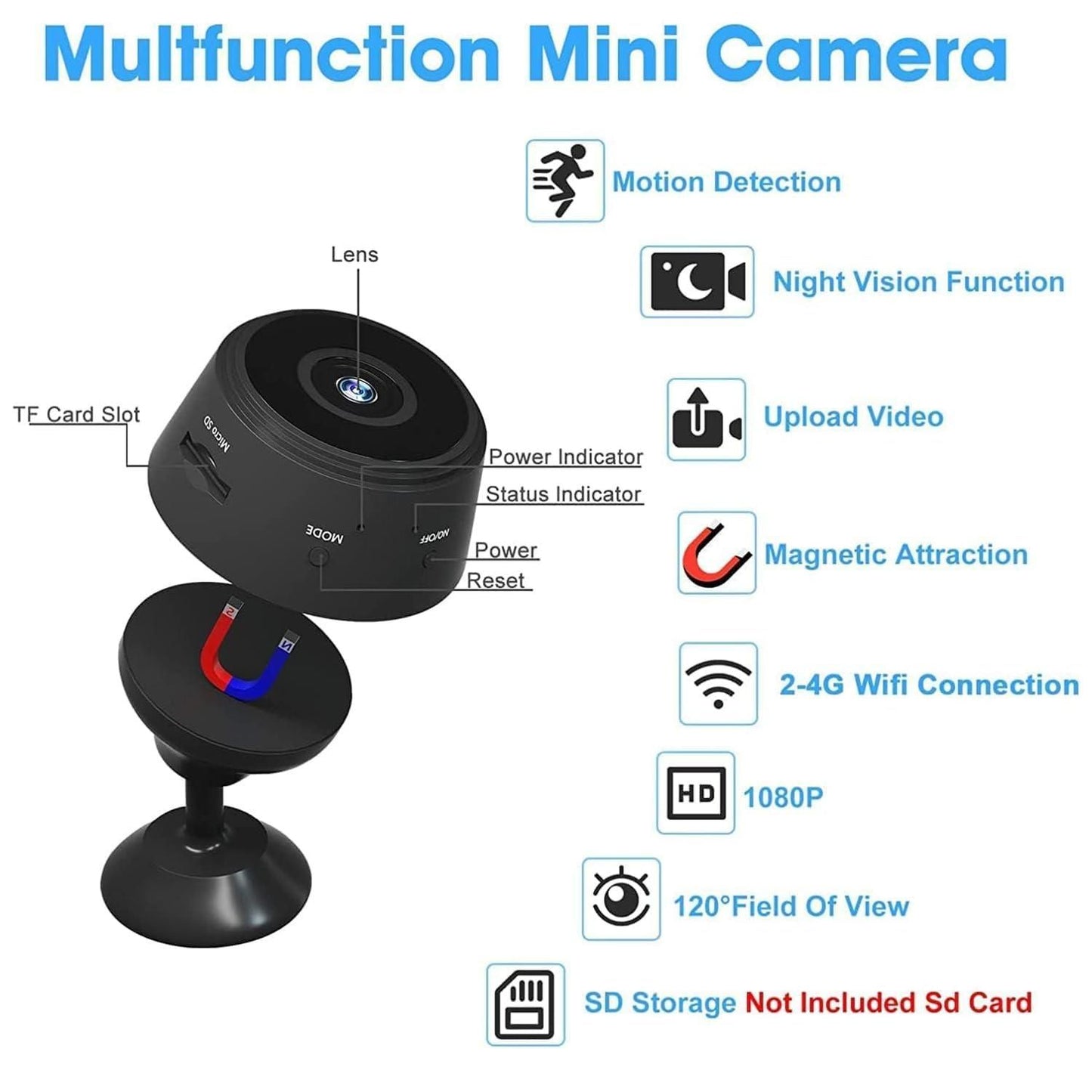 Mini Wireless WiFi ,Cameras with Indoor Video Recorder